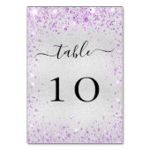 シルバーパープルバイオレットグリッターキラキラ テーブルナンバー (正面)