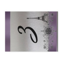 シルバーパープルパリ垂直テーブル番号