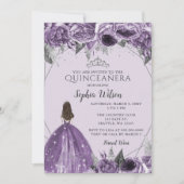 シルバーパープルフローラプリンセスキンセアニラ 招待状 (正面)