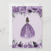 シルバーパープルフローラプリンセスキンセアニラ 招待状 (裏面)