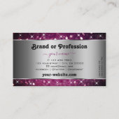 シルバーパープルブルゴーニュグリッタースターズエレガンス 名刺 (裏面)