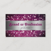 シルバーパープルブルゴーニュグリッタースターズエレガンス 名刺 (正面)