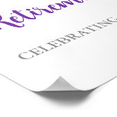 シルバーパープルリタイアカスタムメントパーティー12x18 ポスター (角)