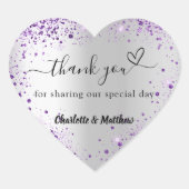 シルバーパープル感謝していハート結婚ズ ハートシール (正面)