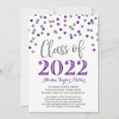 シルバーパープル紙吹雪卒業パーティー2022 招待状 (正面)