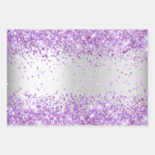 シルバーパープル紙吹雪輝くクリスマスクリスマス ラッピングペーパーシート (正面3)