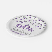 シルバーパープル紙吹雪60と素晴らしい ペーパープレート (アングル)