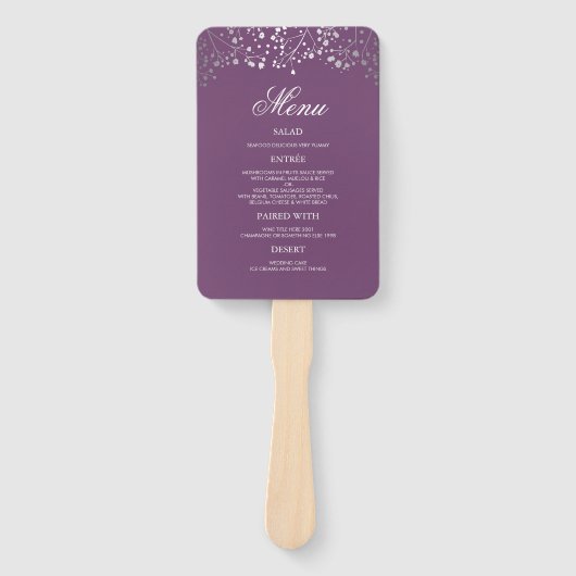 シルバーパープル結婚のメニュー ハンドファン (正面)