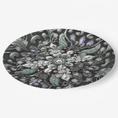 シルバーパープル装飾紙プレート ペーパープレート (アングル)