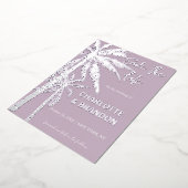 シルバーパームツリーズビーチ結婚式 箔招待状 (回転した状態)