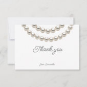 シルバーパールネックレス ブライダルシャワー エレガント サンキューカード (正面)
