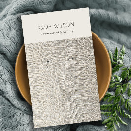 シルバーパールレザーのテクスチャイヤリングディスプレイ 名刺