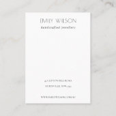 シルバーパールレザーテクスチャヘアクリップディスプレイ 名刺 (裏面)