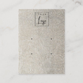 シルバーパールレザーテクスチャ2イヤリングディスプレイ 名刺