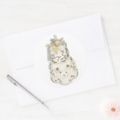 シルバーパール結婚ケーキ ラウンドシール (封筒)