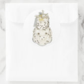 シルバーパール結婚ケーキ ラウンドシール (バッグ)