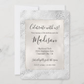 シルバーヒョウパーソナライズされたプリント 招待状 (正面)