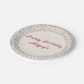 シルバーヒョウ印刷オンホワイト紙プレート ペーパープレート (アングル)