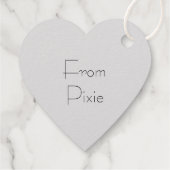シルバーヒョウ柄ハート形箔メッセージカード フェイバータグ (裏面)