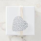 シルバーヒョウ柄ハート形箔メッセージカード フェイバータグ (箱)