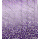 シルバーヒョウ柄パープルグラデーション シャワーカーテン (正面)