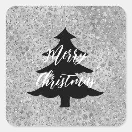 シルバーヒョウ灰色ニャーニャーキティキャット スクエアシール