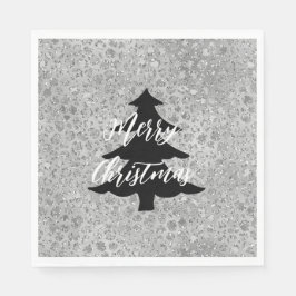 シルバーヒョウ灰色ニャーニャーキティキャット スタンダードランチョンナプキン