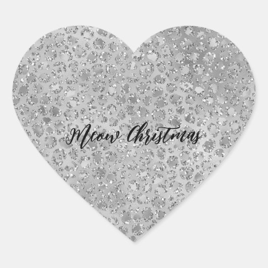 シルバーヒョウ灰色ニャーニャーキティキャット ハートシール (正面)