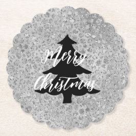 シルバーヒョウ灰色ニャーニャーキティキャット ペーパーコースター