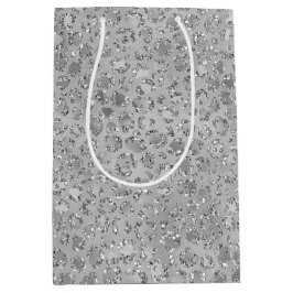 シルバーヒョウ灰色ニャーニャーキティキャット ミディアムペーパーバッグ