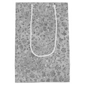 シルバーヒョウ灰色ニャーニャーキティキャット ミディアムペーパーバッグ (裏面)