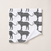 シルバーヒョウonホワイトクラシックホテル バスタオルセット (ウォッシュタオル)