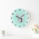 シルバーヒールミントグリーン ラージ壁時計 (ホーム)