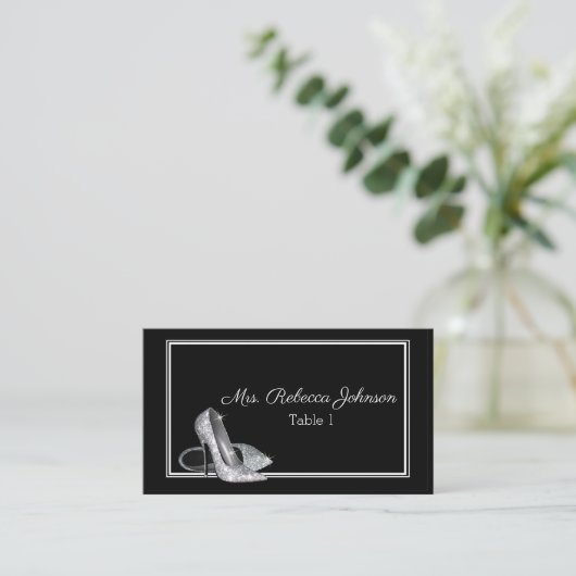 シルバーヒール座席表ホルダー 名刺 (スタンド正面)