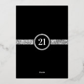 シルバーヒール&シャンパンウィメンズ誕生日 箔招待状 (裏面)