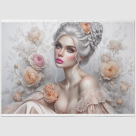 シルバービクトリアン美しいロマンスバラデカップージ 薄葉紙