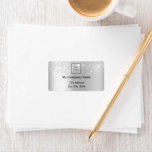 シルバービジネスのロゴ差出人住所 ラベル (インサイチュ)