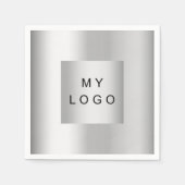 シルバービジネスのロゴ スタンダードカクテルナプキン (正面)