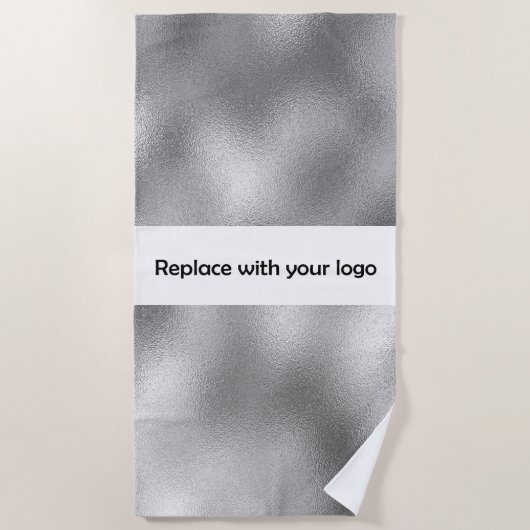 シルバービジネスのロゴ ビーチタオル (正面)