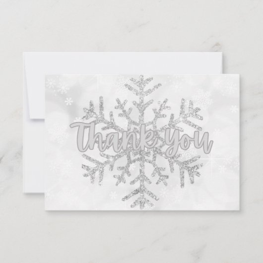 シルバービジネスエレガント企業のホリデー サンキューカード (正面)