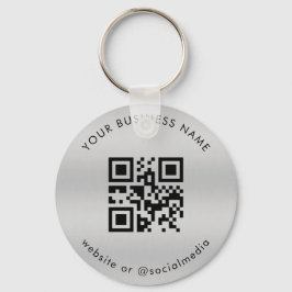 シルバービジネスカスタムQrコードスキャンの追加 キーホルダー