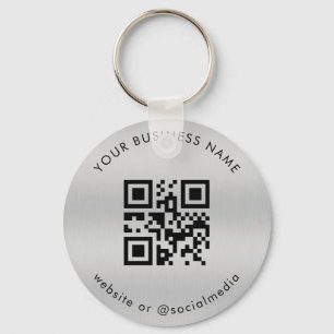 シルバービジネスカスタムQrコードスキャンの追加 キーホルダー