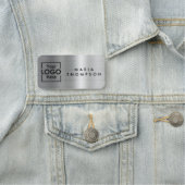 シルバービジネスパーソナライズされたロゴ従業員スタッフ 名札 (インサイチュ)