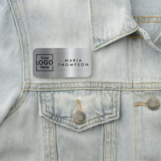 シルバービジネスパーソナライズされたロゴ従業員スタッフ 名札 (インサイチュ)