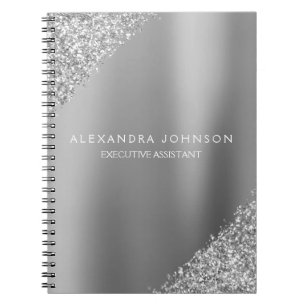 シルバービジネスプロフェッショナルスパークルグリッター ノートブック