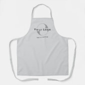 シルバービジネスロゴ+文字会社ブランドロング エプロン (正面)