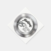 シルバービニールレコードレトロ25thバースデーパーティー スタンダードカクテルナプキン (角)