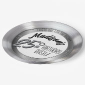 シルバービニールレコード25thバースデーパーティードコール ペーパープレート (アングル)