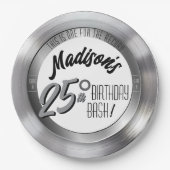 シルバービニールレコード25thバースデーパーティードコール ペーパープレート (正面)