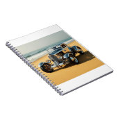 シルバービンテージカーのビーチ ノートブック (右側)